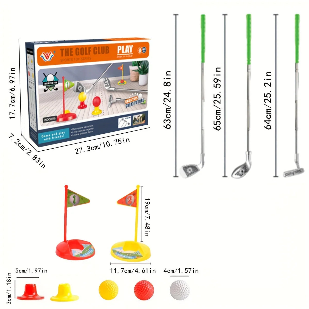Kids Golf Set Telescopic Clubs Balls & Targets for Indoor Outdoor Play