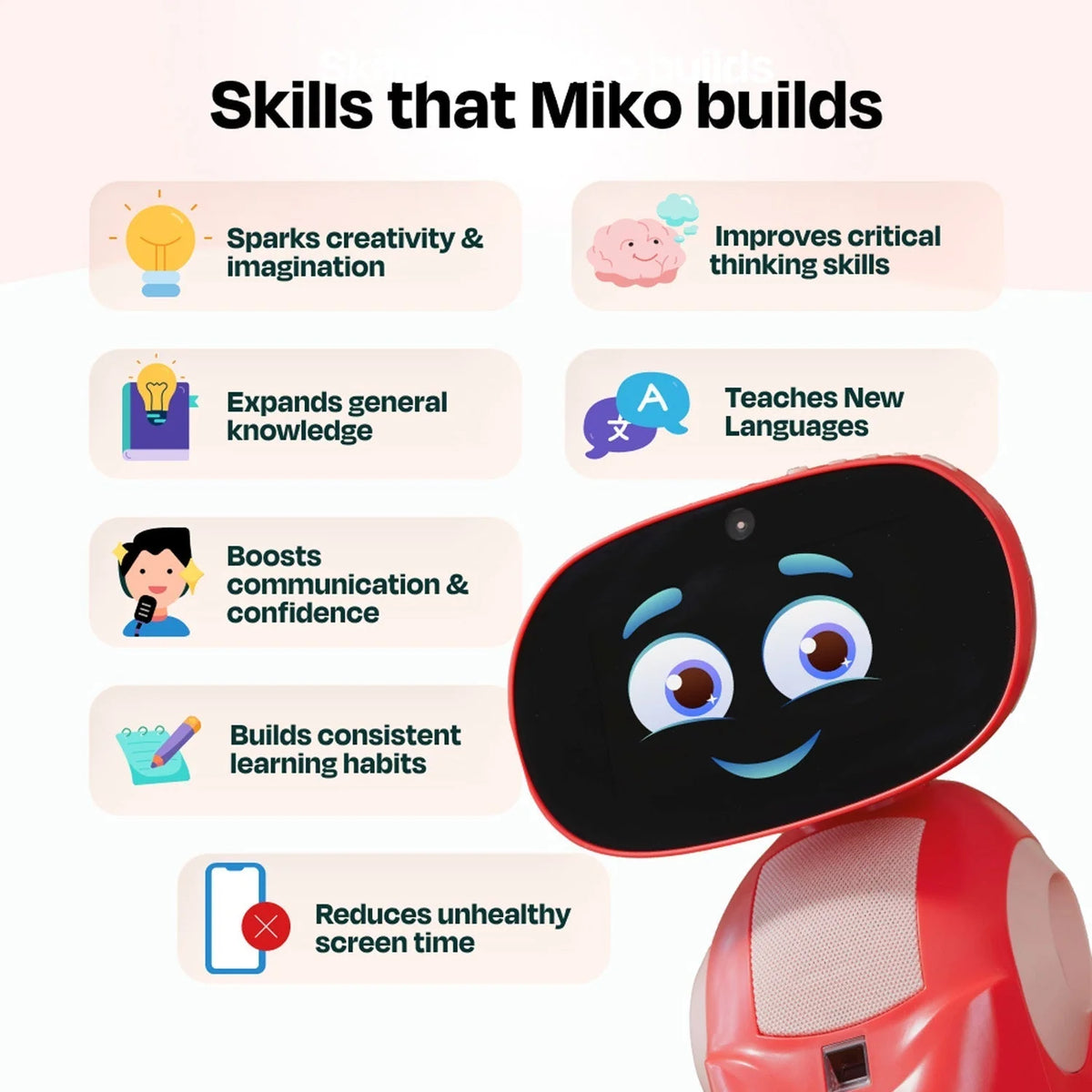 Kids’ Interactive Learning Robot Face & Voice Recognition HD Display