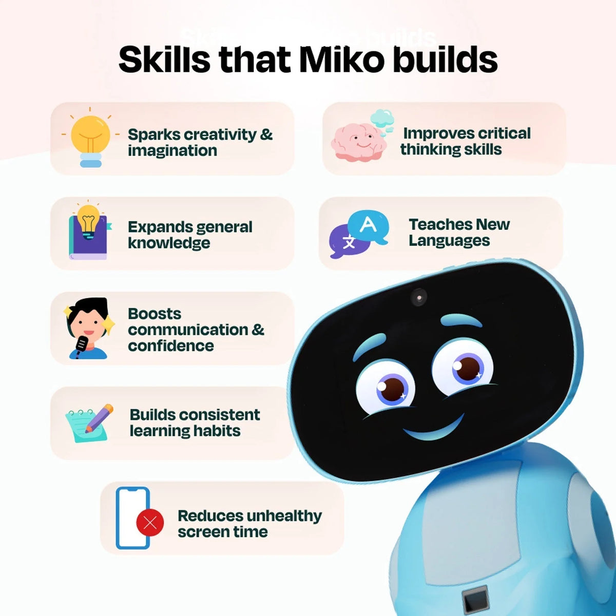 Kids’ Interactive Learning Robot Face & Voice Recognition HD Display