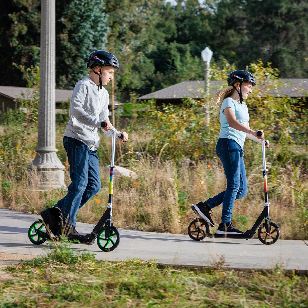 Kids Kick Scooter LED Light-Up Wheels Folding Design