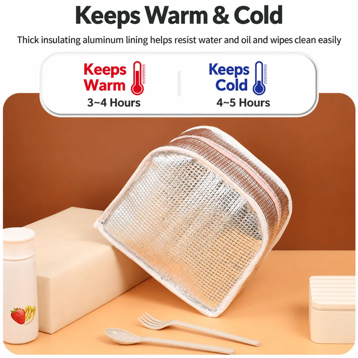 Kids Lunch Bag Insulated Wipe-Clean Lining Padded Handles