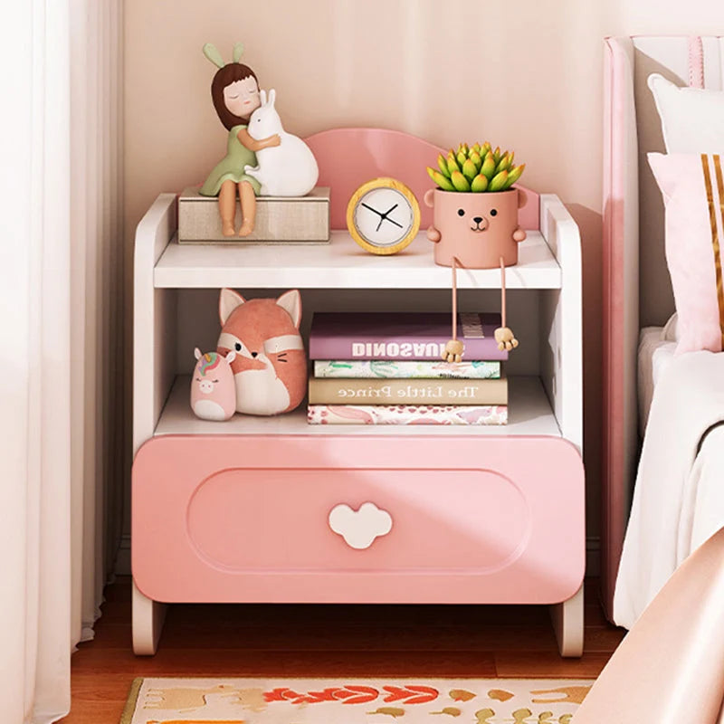Kids Nightstand MDF Compact Drawer Storage