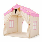 Kids Play Tent Padded Mat Decorative Lights Foldable Frame