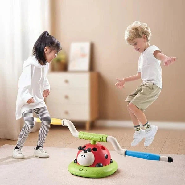 Kids Playset 3-In-1 Jumping Pad Ring Toss Rocket Launcher