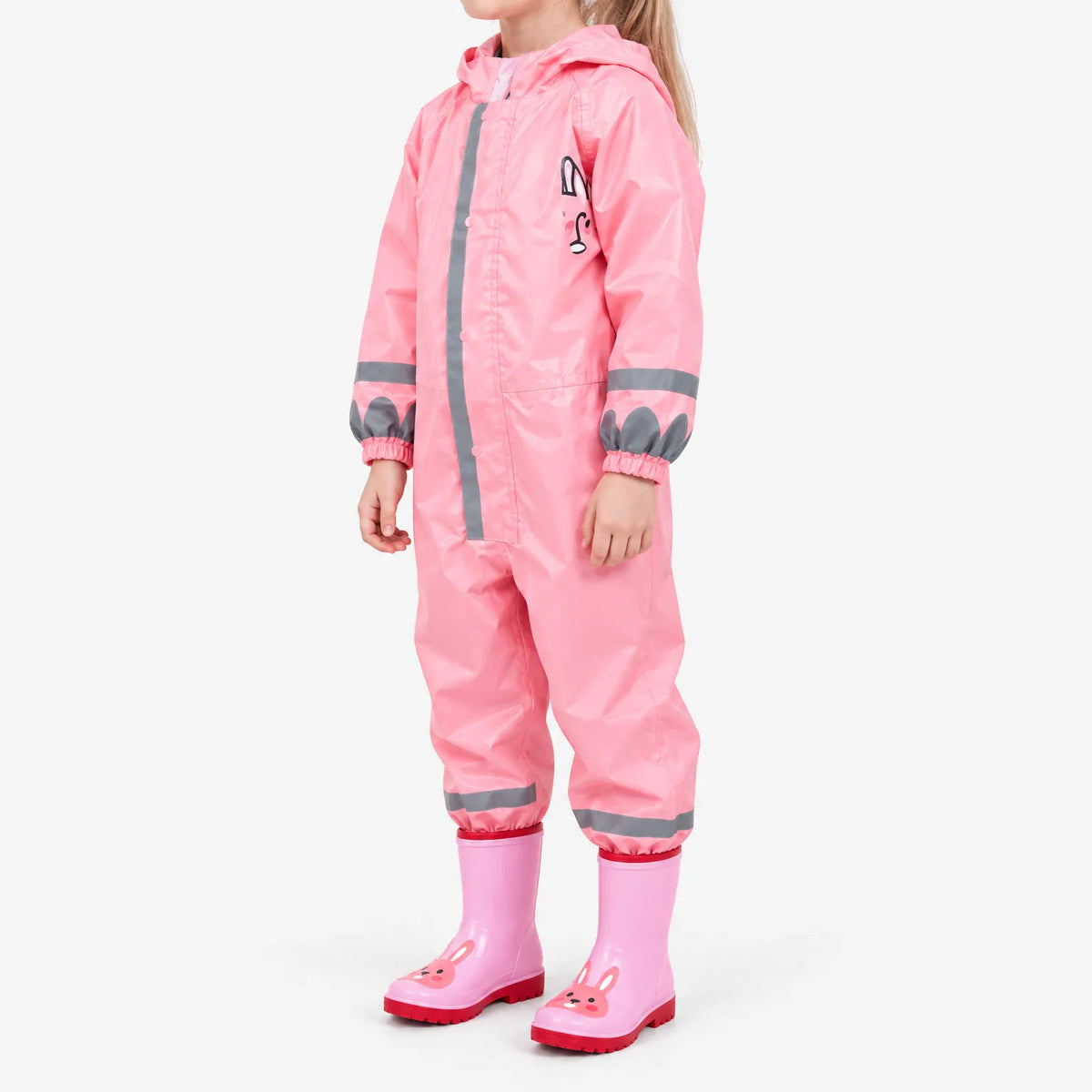Kids Rain Suit Full-Coverage Water-Repellent Reflective Strips