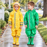 Kids Rain Suit Full-Coverage Water-Repellent Reflective Strips