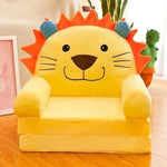 Kids' Storage Bench Foldable Animal Design Padded Velour Seat