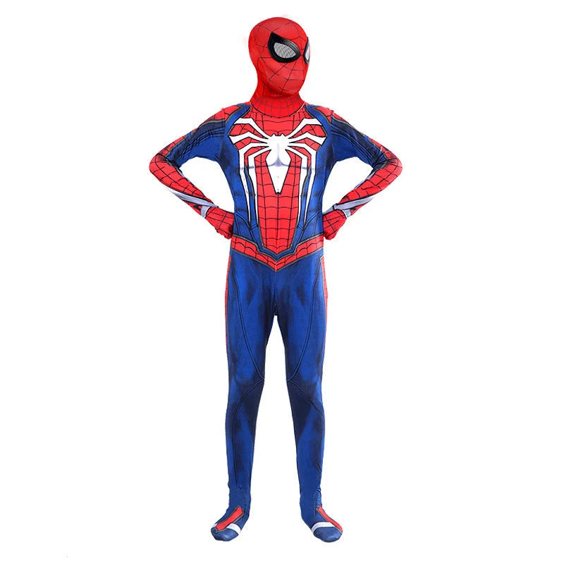 Kids Superhero Costume One-Piece Stretch Hooded Jumpsuit
