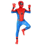 Kids Superhero Costume One-Piece Stretch Hooded Jumpsuit
