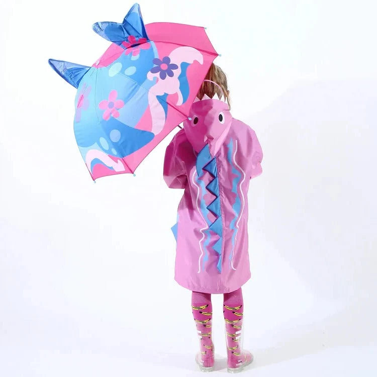 Kids Umbrella Manual Open Rounded Tips Colorful Canopy