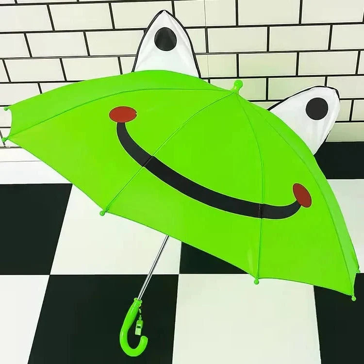 Kids Umbrella Manual Open Rounded Tips Colorful Canopy