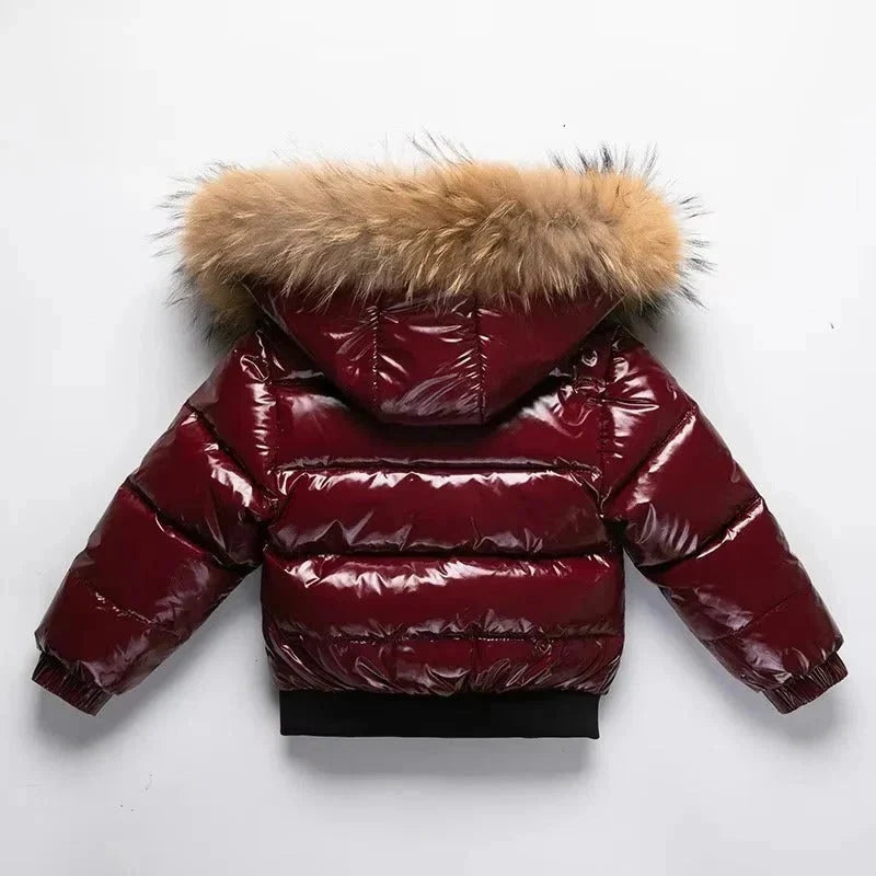 Kids Winter Parka Down-Insulated Water-Resistant Fur-Trimmed Hood