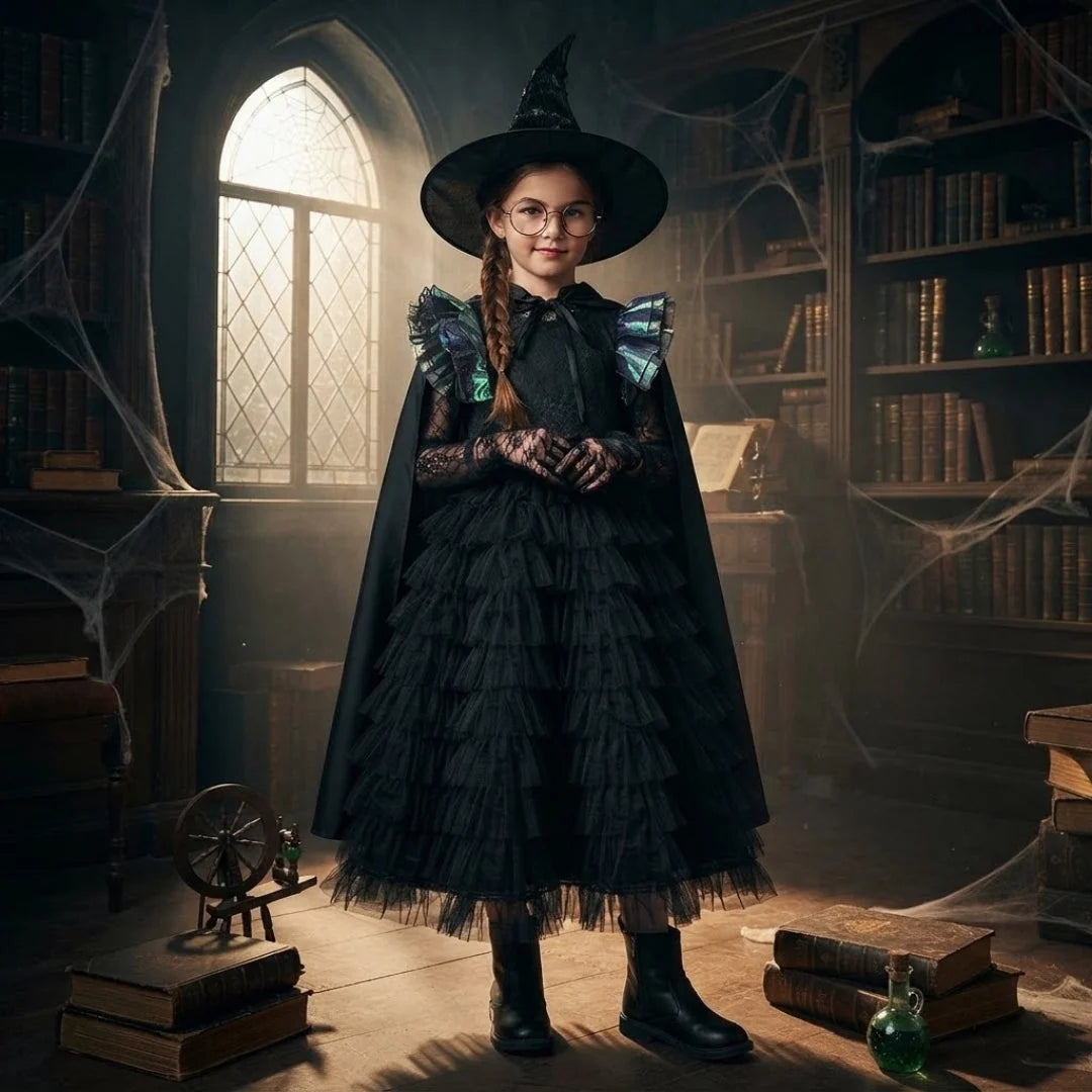 Kids Witch Costume Dress Lightweight Polyester