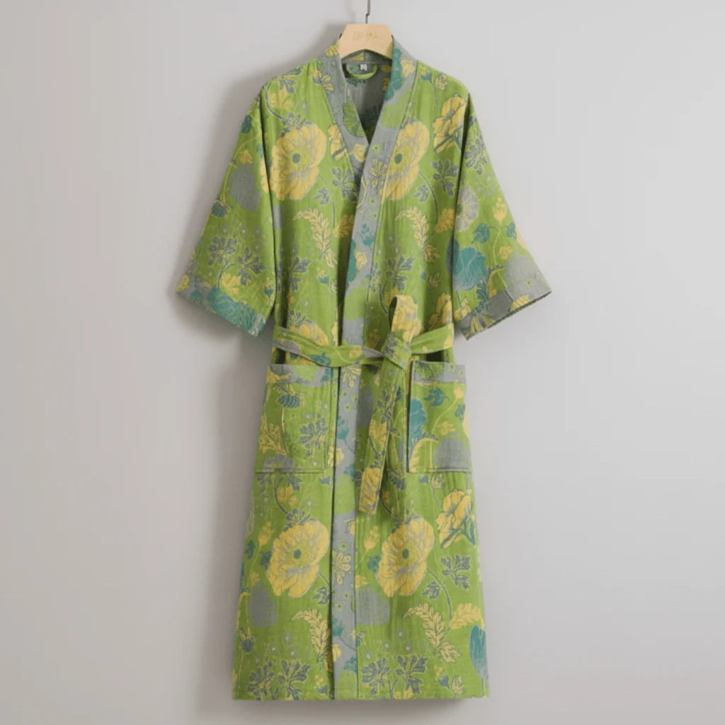 Kimono Bathrobe Organic Cotton Gauze Lightweight Breathable