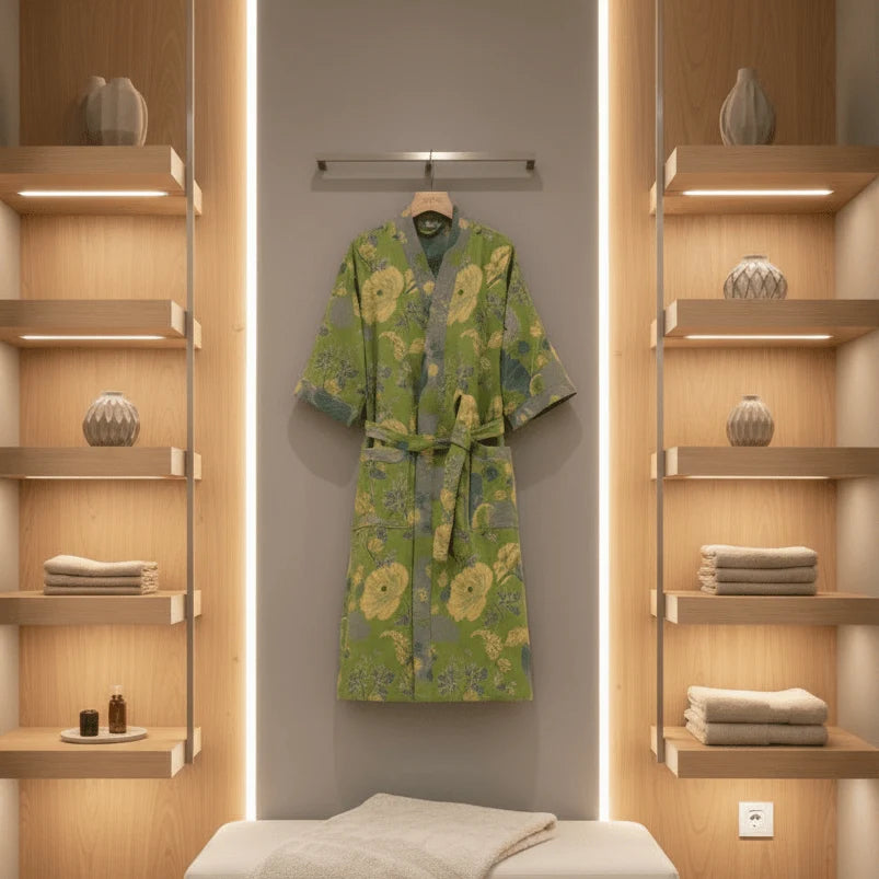 Kimono Bathrobe Organic Cotton Gauze Lightweight Breathable