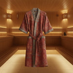 Kimono Bathrobe Organic Cotton Reversible Two-Tone Design