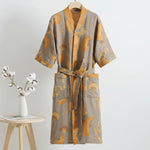 Kimono Bathrobe Organic Cotton Reversible Two-Tone Design