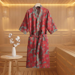 Kimono Bathrobe Organic Cotton Reversible Two-Tone Design
