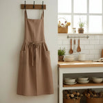 Kitchen Apron Cotton Integrated Storage Pockets One Size Fit