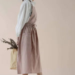 Kitchen Apron Cotton Integrated Storage Pockets One Size Fit