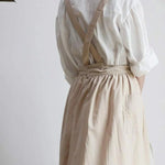 Kitchen Apron Cotton Integrated Storage Pockets One Size Fit