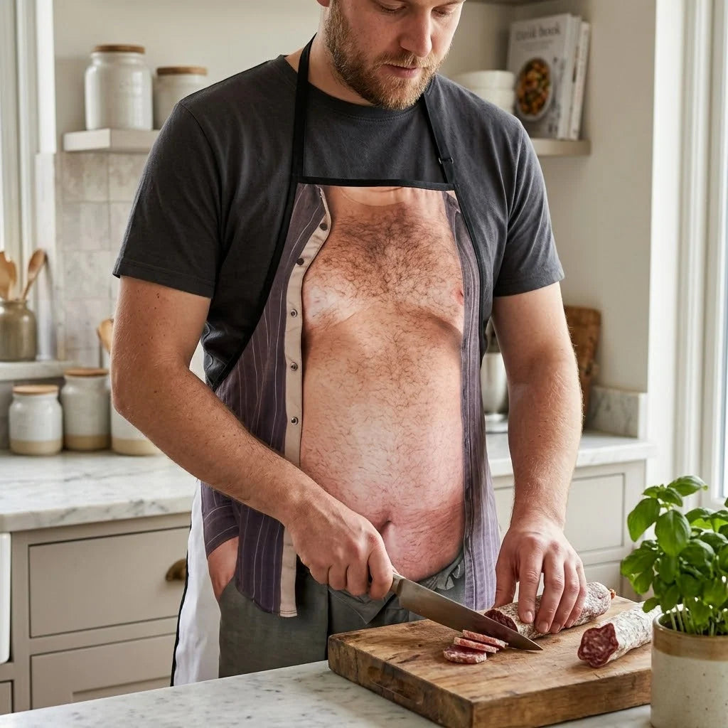 Kitchen Apron Lightweight Funny Dad Joke Print Adjustable Ties