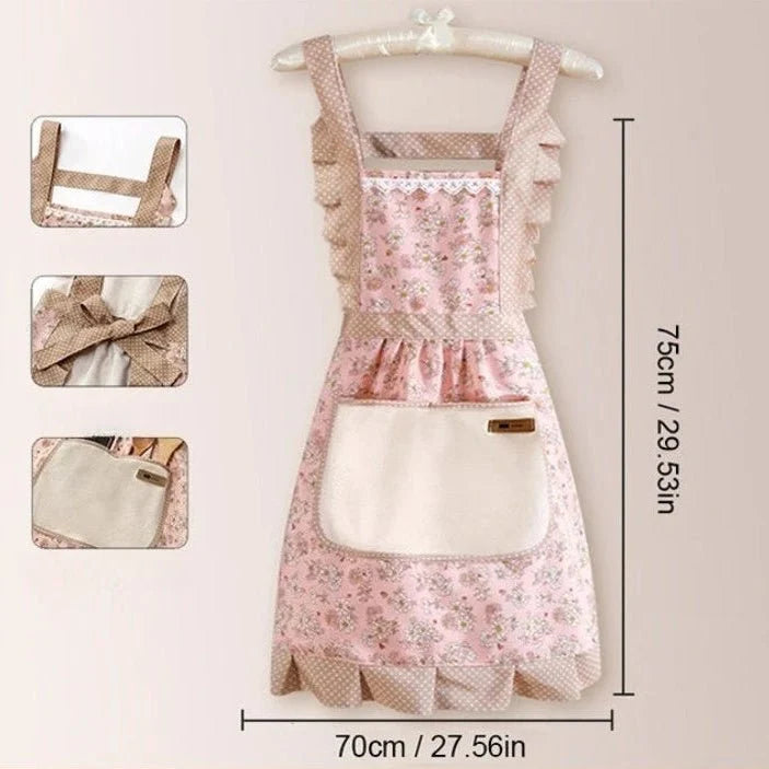 Kitchen Apron Waterproof Oil-Resistant Adjustable With Pockets