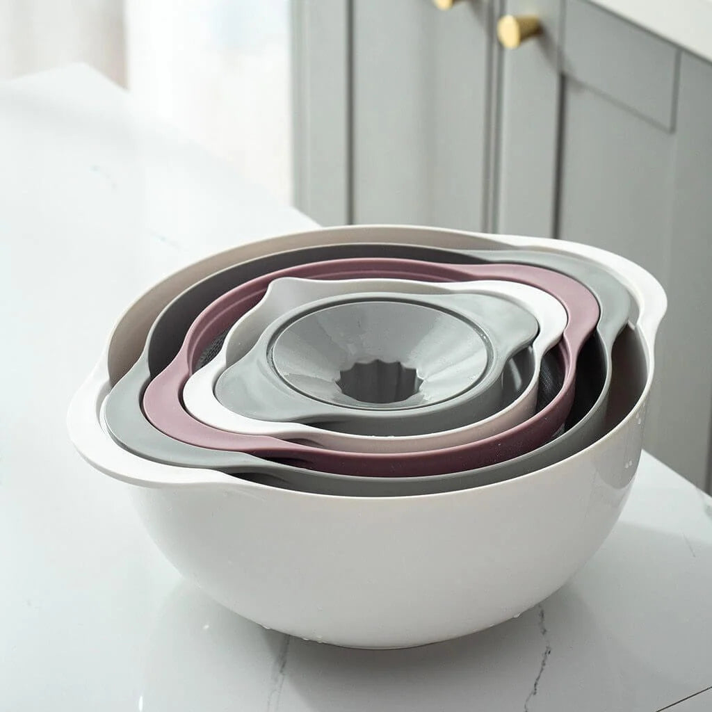 Kitchen Drainer Set Non-Slip Base 5-Piece
