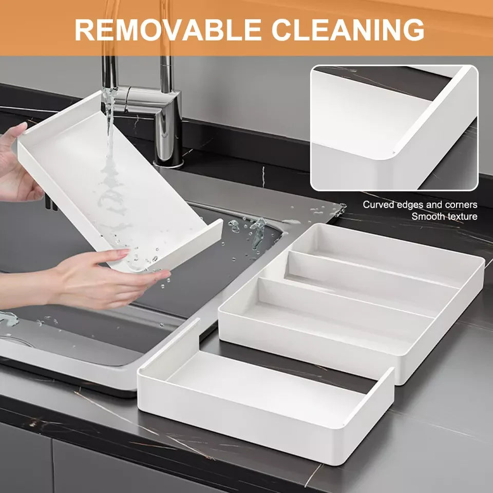 Kitchen Drawer Organizer 4-Side Expandable Adjustable Dividers