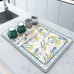 Kitchen Drying Mat Diatomite Fast-Absorbing Rubber Backing