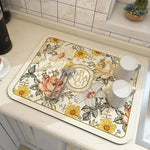 Kitchen Drying Mat Diatomite Fast-Absorbing Rubber Backing
