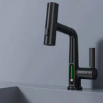 Kitchen Faucet 360° Swivel Pull-Out Sprayer LED Temperature Display