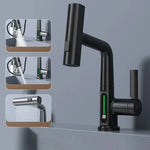 Kitchen Faucet 360° Swivel Pull-Out Sprayer LED Temperature Display