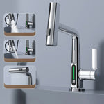 Kitchen Faucet 360° Swivel Pull-Out Sprayer LED Temperature Display