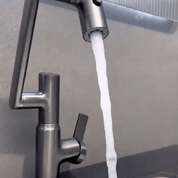 Kitchen Faucet 360° Swivel Temperature Display Stainless Steel