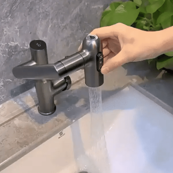 Kitchen Faucet 360° Swivel Temperature Display Stainless Steel