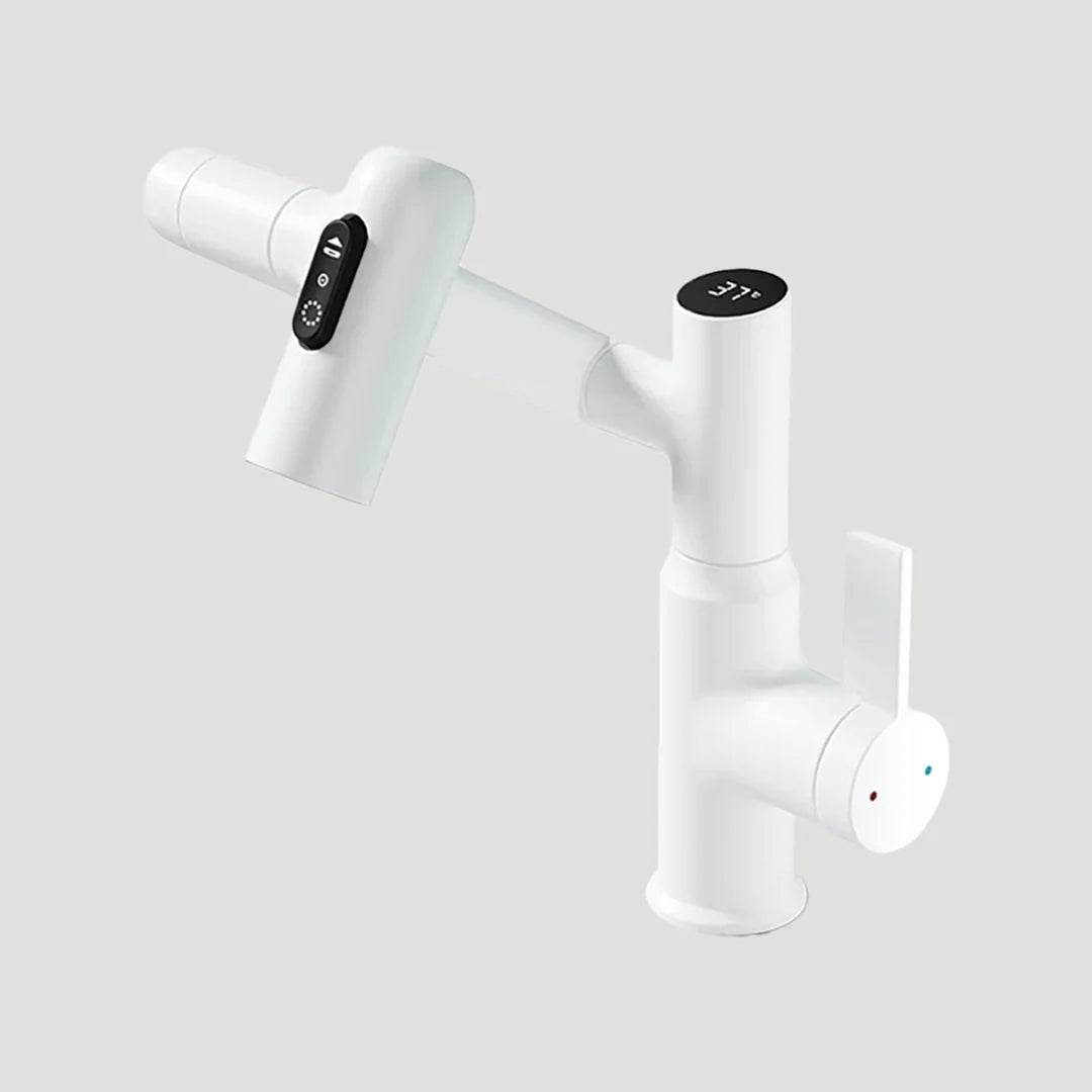 Kitchen Faucet 360° Swivel Temperature Display Stainless Steel