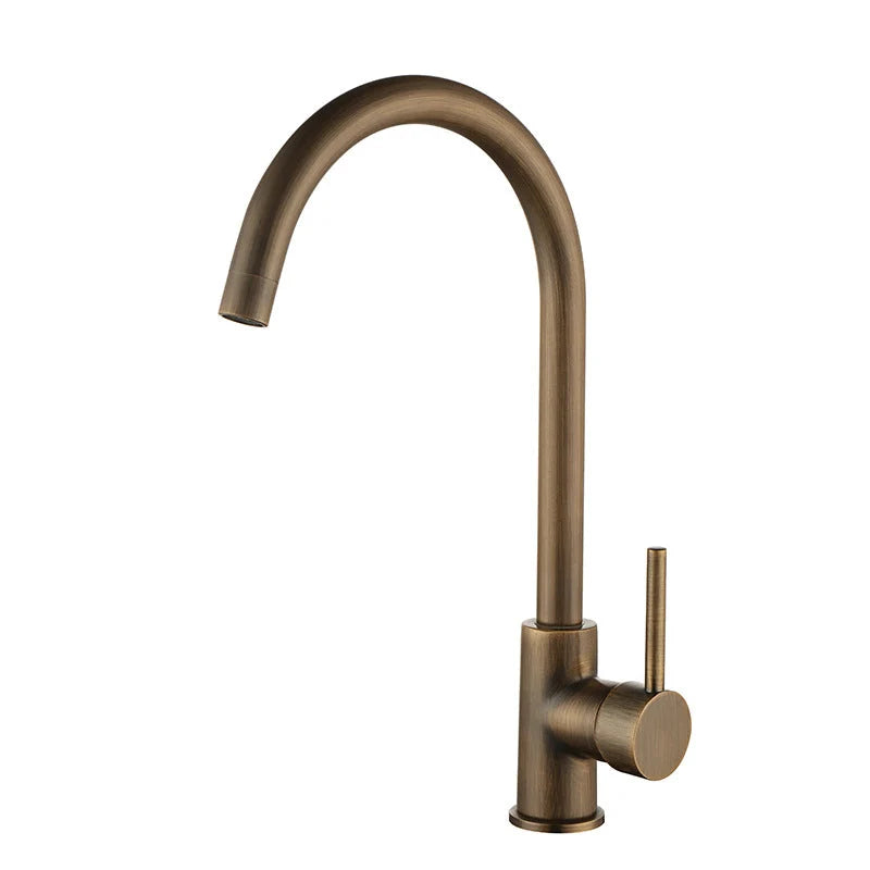 Kitchen Faucet Antique Brass 360° Swivel Spout Single Handle