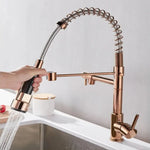 Kitchen Faucet Brass Dual Spout Corrosion-Resistant Finish