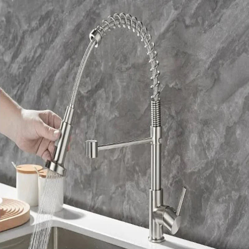 Kitchen Faucet Brass Dual Spout Corrosion-Resistant Finish
