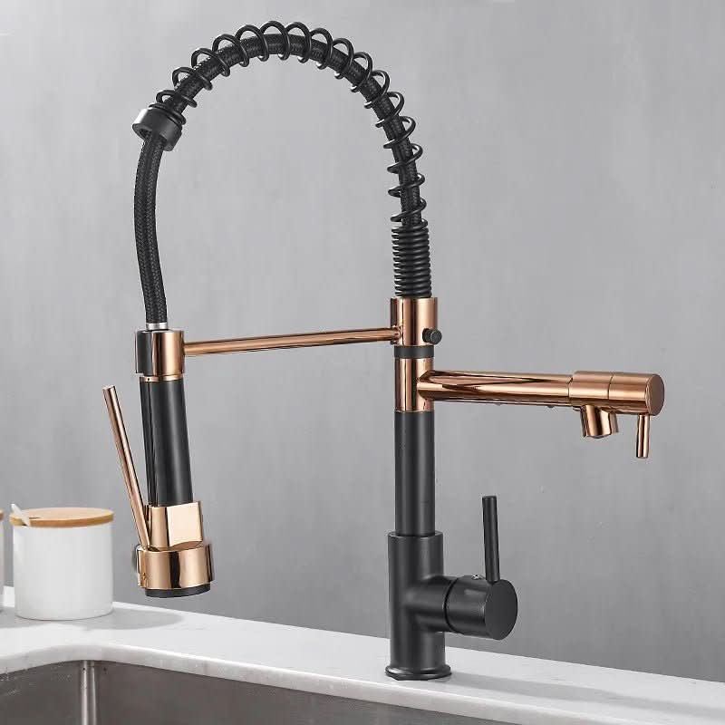 Kitchen Faucet Brass Dual Spout Corrosion-Resistant Finish