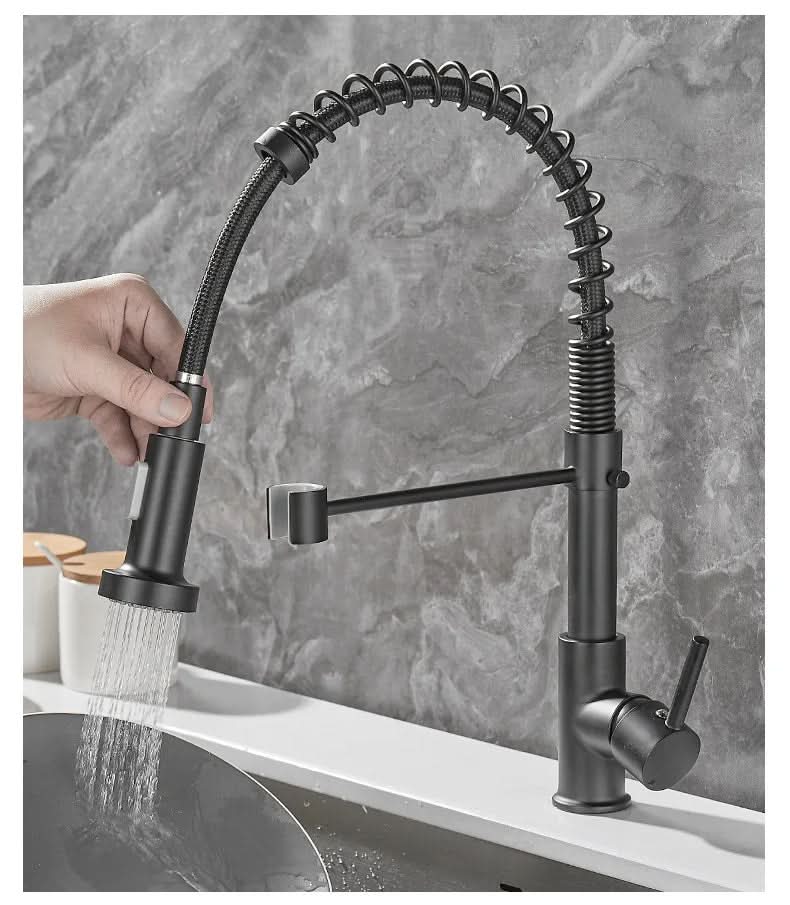 Kitchen Faucet Brass Dual Spout Corrosion-Resistant Finish