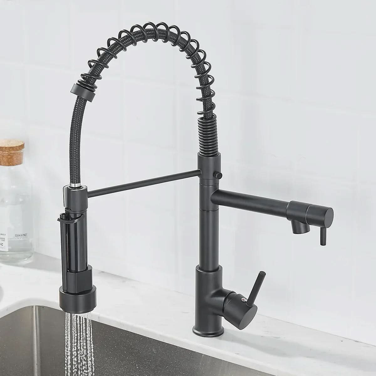 Kitchen Faucet Brass Dual Spout Corrosion-Resistant Finish
