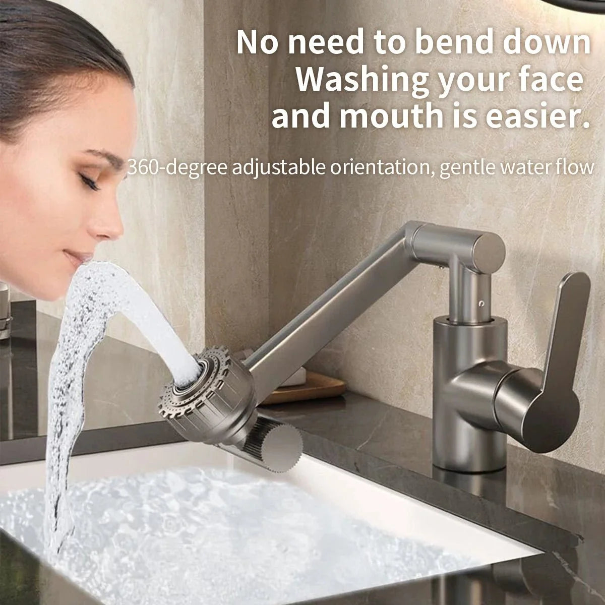Kitchen Faucet Flexible 360° Swivel Dual Spray Modes