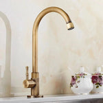 Kitchen Faucet Gooseneck Antique Brass Single Handle