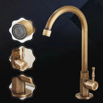 Kitchen Faucet Gooseneck Antique Brass Single Handle