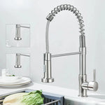 Kitchen Faucet Pull-Out Spray Head Dual-Swivel Spout Hot And Cold Mixer