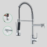 Kitchen Faucet Pull-Out Spray Head Dual-Swivel Spout Hot And Cold Mixer
