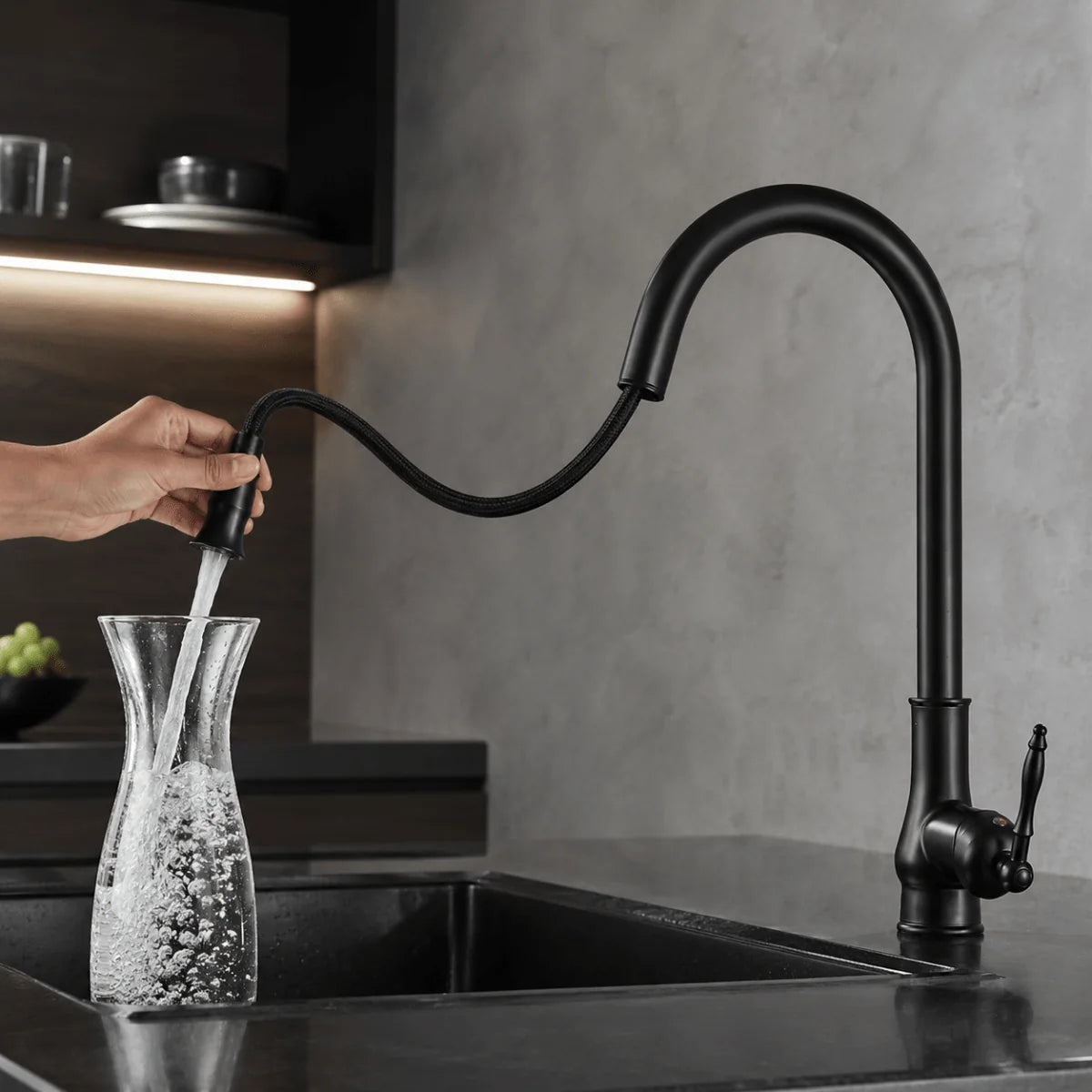 Kitchen Faucet Pull-Out Spray Head Solid Brass