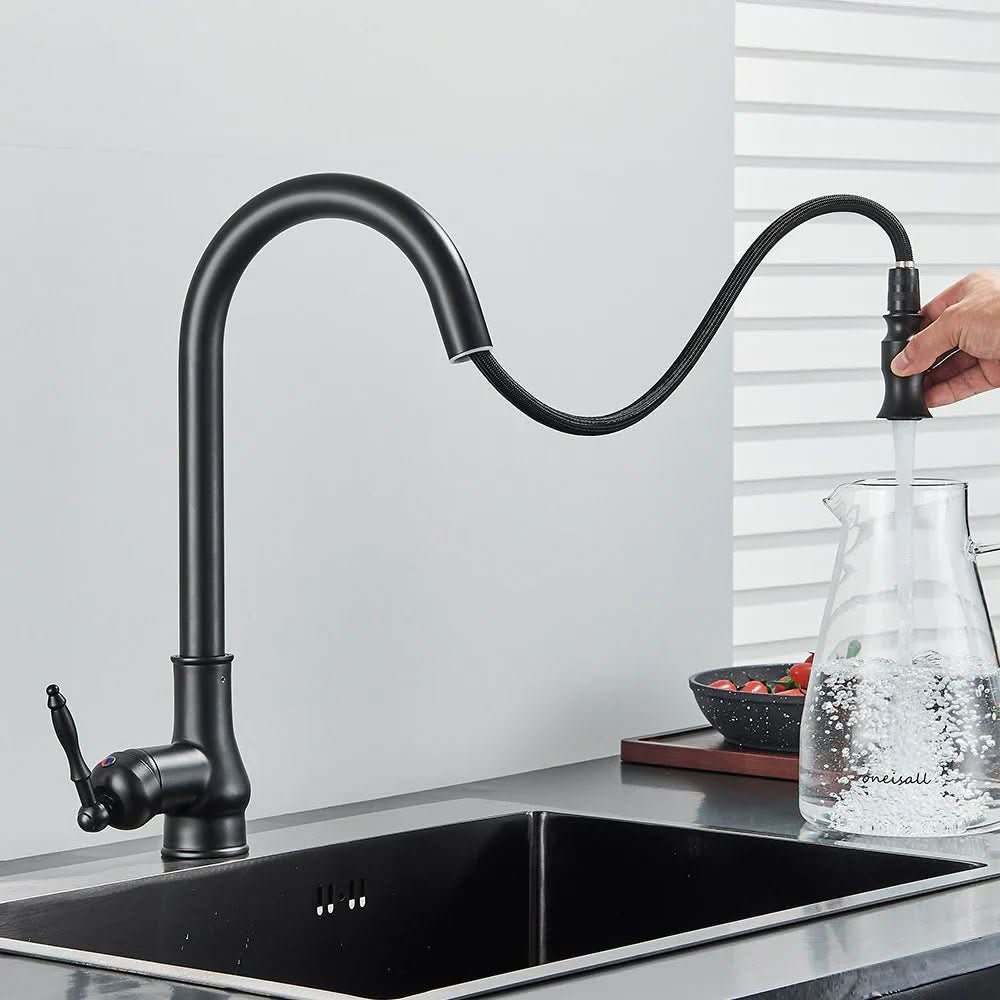 Kitchen Faucet Pull-Out Sprayer High-Arc Brass Construction